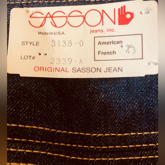 Vintage Dead Stock 70’s 80’s SASSON Denim Jeans - Picture 7 of 14